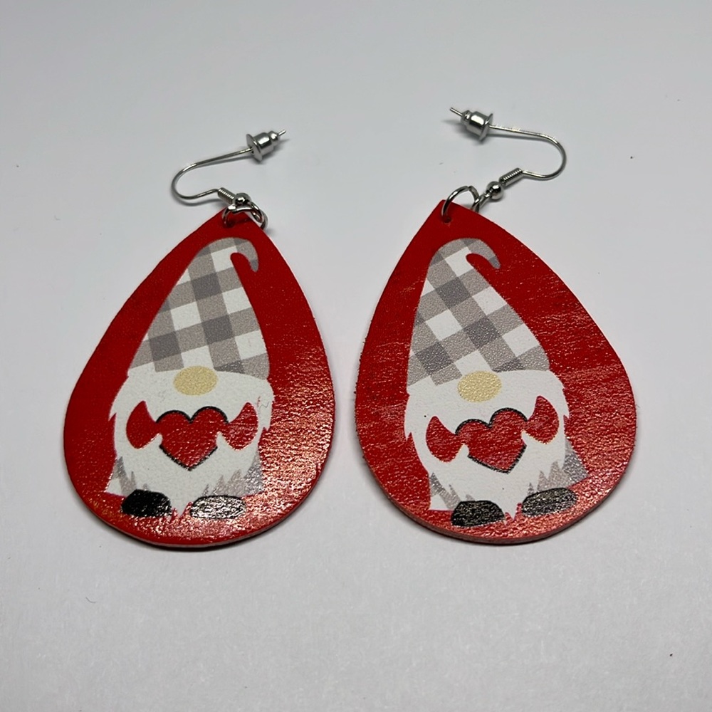 Earrings valentines dangle cute statement mom daughter gift grandma gnome
